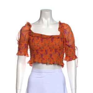 For Love & Lemons Orange Crop Top